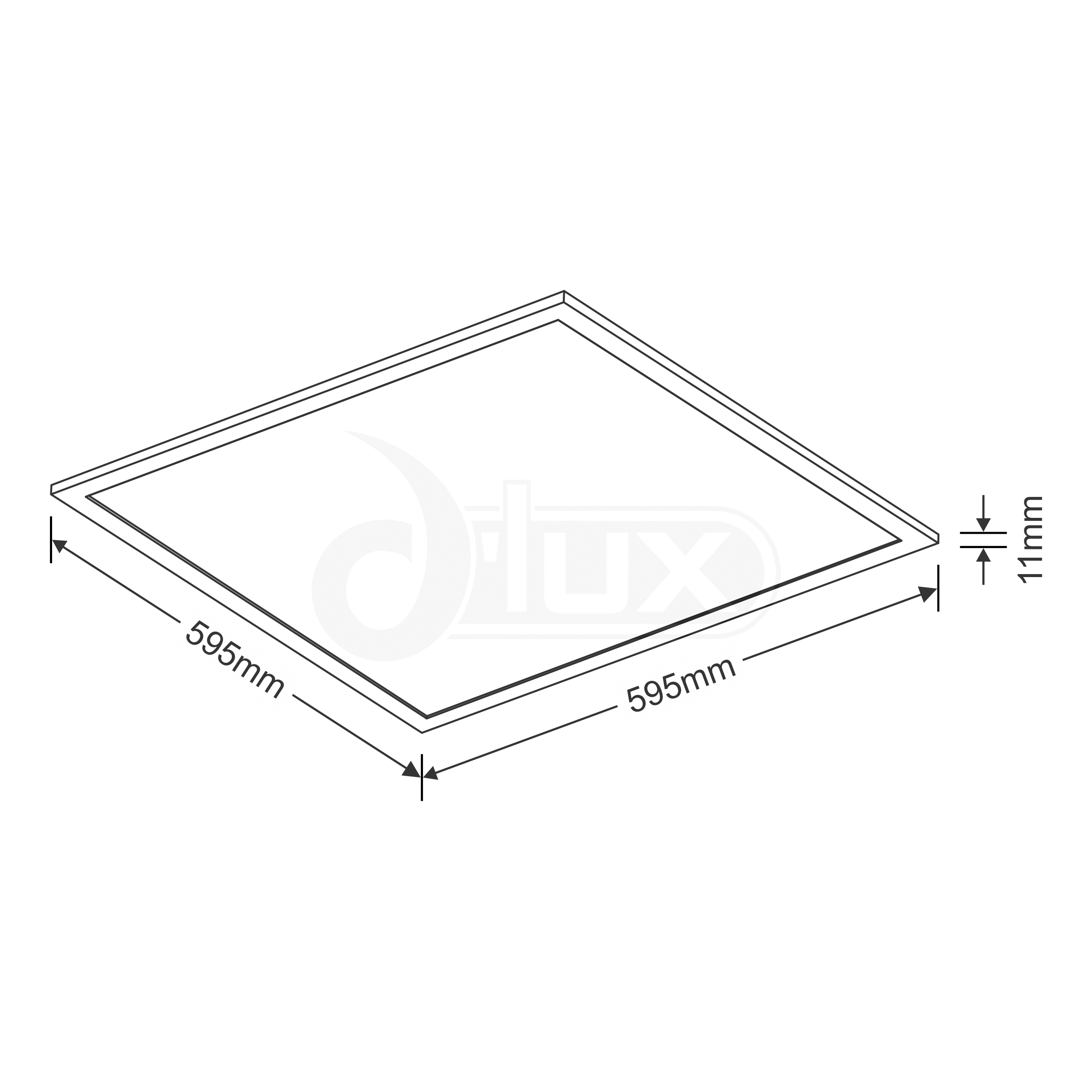 DL210005/TW  Piano 66 PM; 40W 595x595mm LED Panel Diffuser 3200lm 4000K 80° IP44